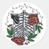 Sticker Rond Les côtes florales (Devant)