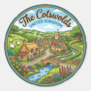 Sticker Rond Les Cotswolds Royaume-Uni