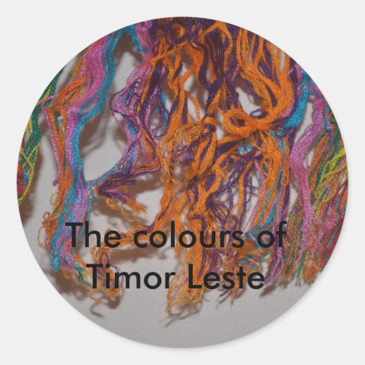 Sticker Rond Les couleurs du Timor Oriental (Devant)
