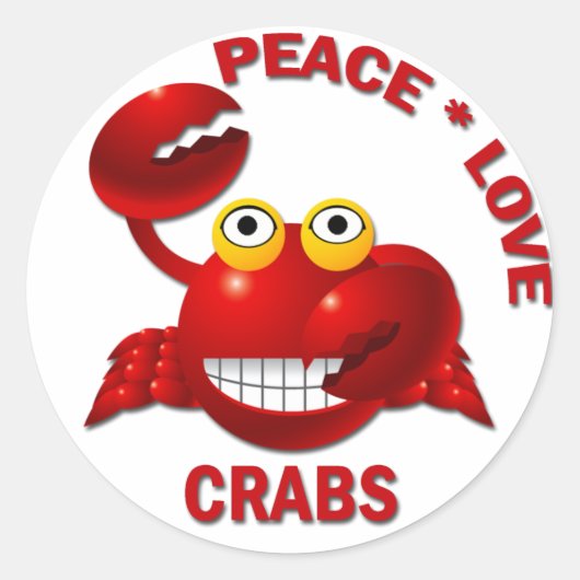 STICKER ROND LES CRABES D'AMOUR DE PAIX (Devant)