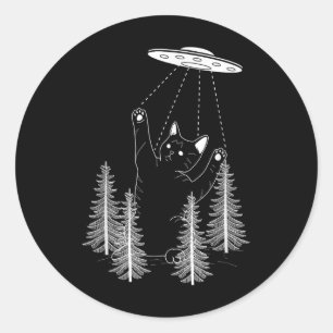 Sticker Rond Les Cutes Chats Sont Aliens Sur Chat