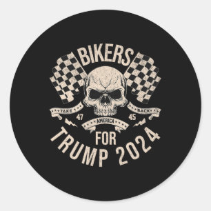 Sticker Rond Les cyclistes de Trump font revenir l'Amérique aux