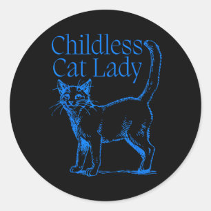 Sticker Rond Les Dames De Chat Votent Bleu Pour Le Président Ka
