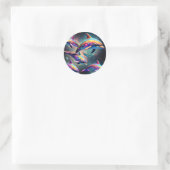 Sticker Rond Les dauphins dans l'espace (Sac)
