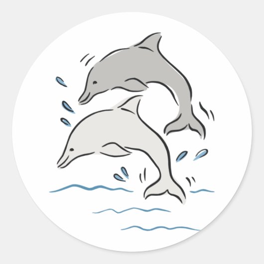 Sticker Rond Les dauphins de Jumpin (Devant)