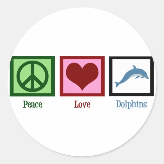 Sticker Rond Les dauphins de l'amour pour la paix (Devant)