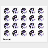 Sticker Rond Les dauphins de Yin Yang (Feuille)