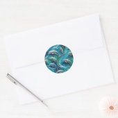 Sticker Rond Les dauphins nagent (Enveloppe)