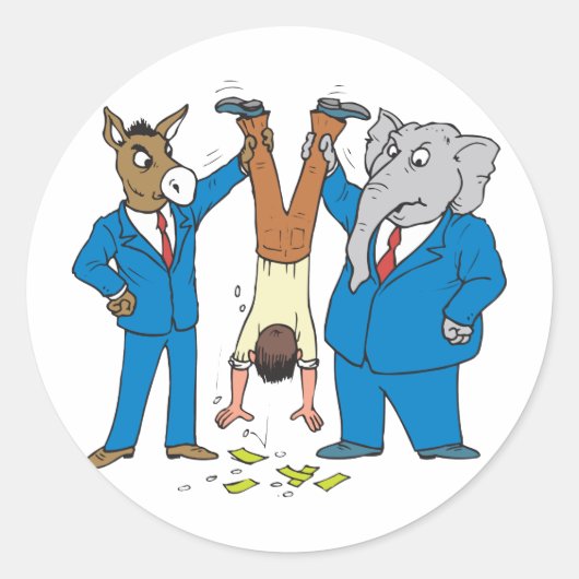 Sticker Rond Les deux parties ont chuck (Devant)