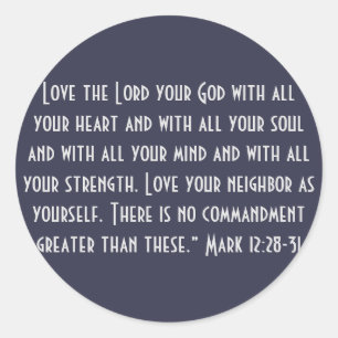 Sticker Rond Les deux plus grands commandements