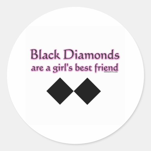 Sticker Rond Les diamants noirs sont les meilleures filles (Devant)