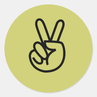 Sticker Rond Les doigts de la paix