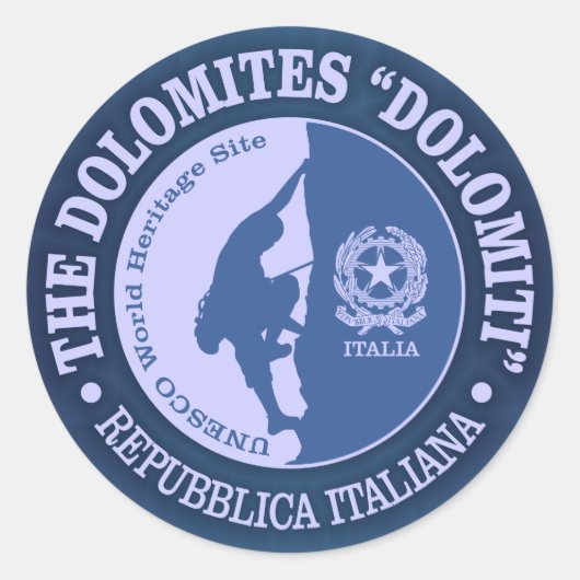 Sticker Rond Les Dolomites (Escalade) (Devant)