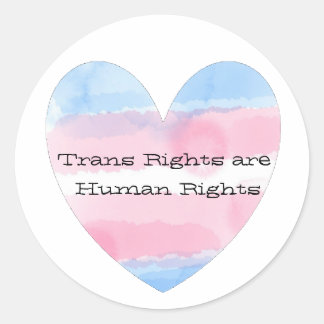 Sticker Rond Les droits trans sont des droits humains