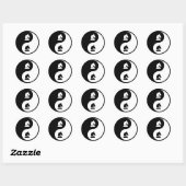 Sticker Rond Les échecs Yin Yang (Feuille)