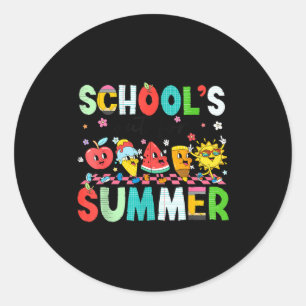 Sticker Rond Les écoles sont fermées pour l'été l'été appelle l