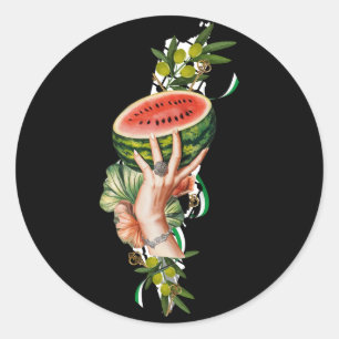 Sticker Rond Les éléments palestiniens traditionnels en palesti