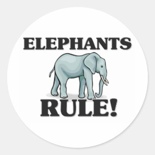 Sticker Rond Les ÉLÉPHANTS Régissent !