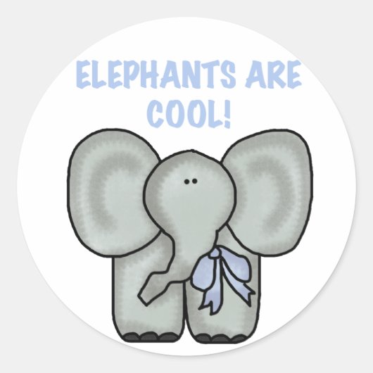 Sticker Rond Les éléphants sont Cool (Devant)