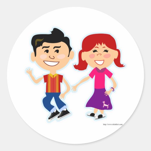 Sticker Rond Les enfants à sock Hop (Devant)