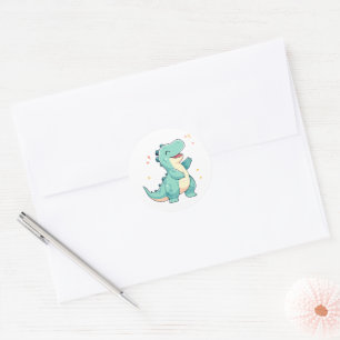 Sticker Rond Les enfants Dino Mite ! Anniversaire de Cute Dinos