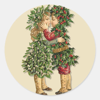 Sticker Rond Les enfants Holly et Mistletoe
