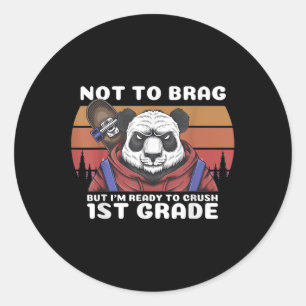 Sticker Rond Les enfants Je suis prêt à écraser la 1re année Ma
