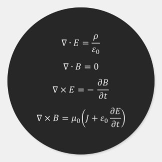 Sticker Rond Les Équations De Maxwell