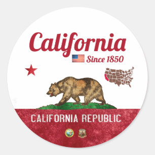 Sticker Rond Les "Etats-Unis : La Californie…