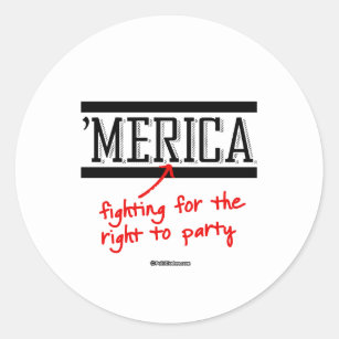 Sticker Rond Les Etats-Unis luttent pour le droit à la fête