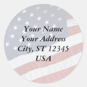 Sticker Rond Les Etats-Unis marquent l'autocollant d'adresse