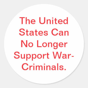 Sticker Rond Les États-Unis ne peuvent pas soutenir la criminal