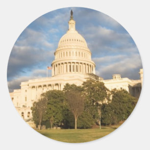 Sticker Rond Les Etats-Unis, Washington DC, bâtiment de capito