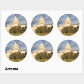 Sticker Rond Les Etats-Unis, Washington DC, bâtiment de capitol (Feuille)