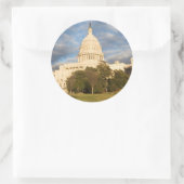 Sticker Rond Les Etats-Unis, Washington DC, bâtiment de capitol (Sac)