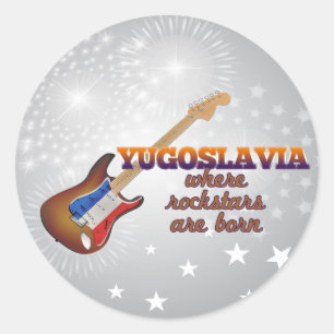 Sticker Rond Les étoiles rocheuses naissent en Yougoslavie