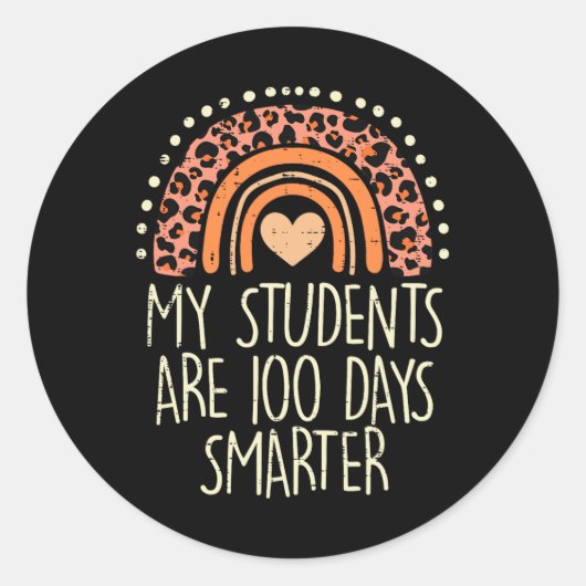 Sticker Rond Les Étudiants Sont 100 Jours Plus Intelligents 100 (Devant)
