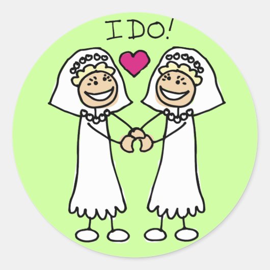 Sticker Rond Les faveurs du mariage lesbien (Devant)