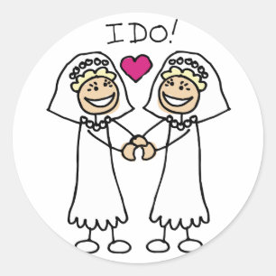 Sticker Rond Les faveurs du mariage lesbien