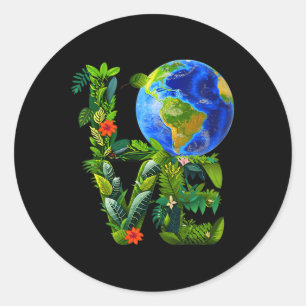 Sticker Rond Les Femmes Aiment Sur Le Jour des terres Guérir La