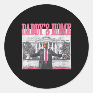 Sticker Rond Les femmes amusantes Trump Pink Daddy