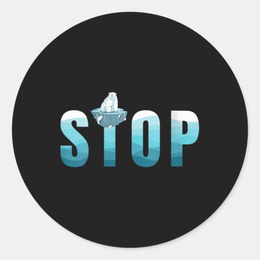 Sticker Rond Les femmes arrêtent la pollution de l'océan Ours p (Devant)