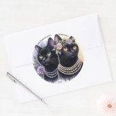 Sticker Rond Les femmes de chat comprennent l'affectation class (Enveloppe)