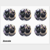 Sticker Rond Les femmes de chat comprennent l'affectation class (Feuille)