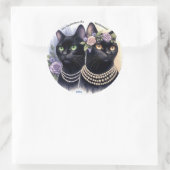 Sticker Rond Les femmes de chat comprennent l'affectation class (Sac)