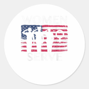 Sticker Rond Les    femmes du drapeau américain au service des