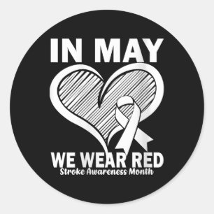 Sticker Rond Les Femmes En Mai Nous Portons Le Rouge Pour La Se