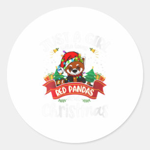 Sticker Rond Les Femmes Juste Une Fille Qui Aime Les Pandas Rou
