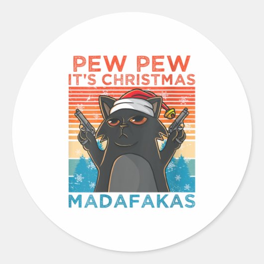 Sticker Rond Les femmes mâchent c'est Noël Madafakas (Devant)