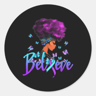 Sticker Rond Les Femmes Noires Croient Le Suicide Violet Et Tur